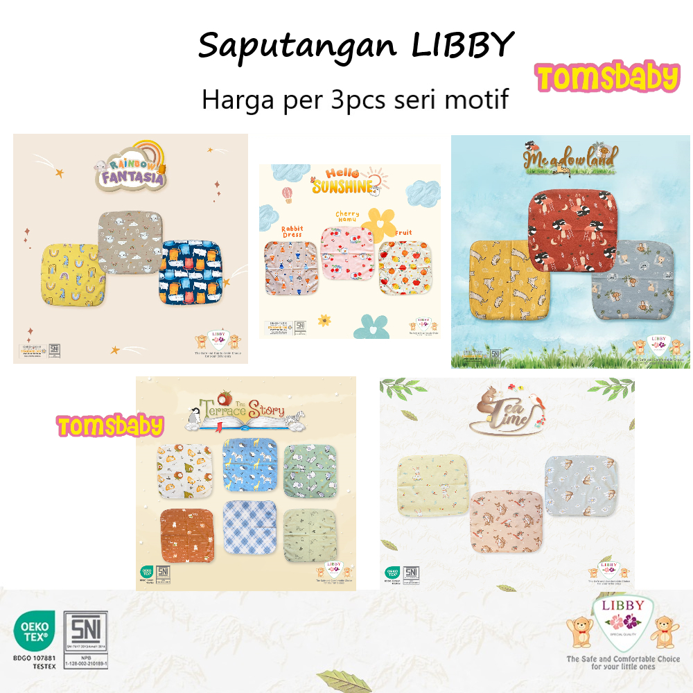 [TOMS] LIBBY (3pcs) Saputangan Bayi Anak / Sapu Tangan Baby