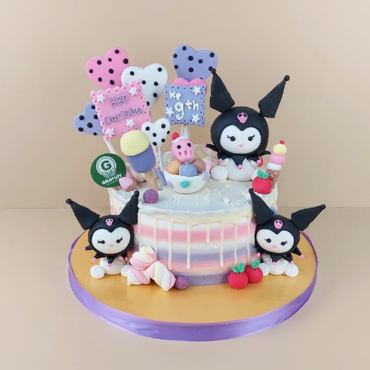 

KUROMI CAKE UK 20CM / KUE ULANG TAHUN