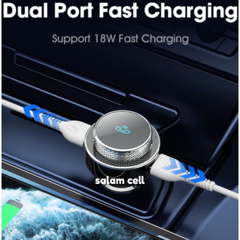 Acome ACC04 Car Charger Bluetooth 5.0 Dual Port Fast Charging 18W Garansi Resmi 1 tahun