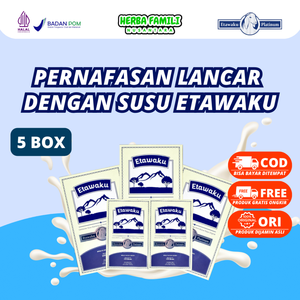 

[PAKET 5 BOX] | Etawaku Platinum | Mengatasi Gangguan Pernafasan dan Memperkuat Tulang Sendi