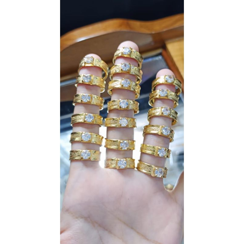 cincin mata sepuh sepuhan warna emas 99