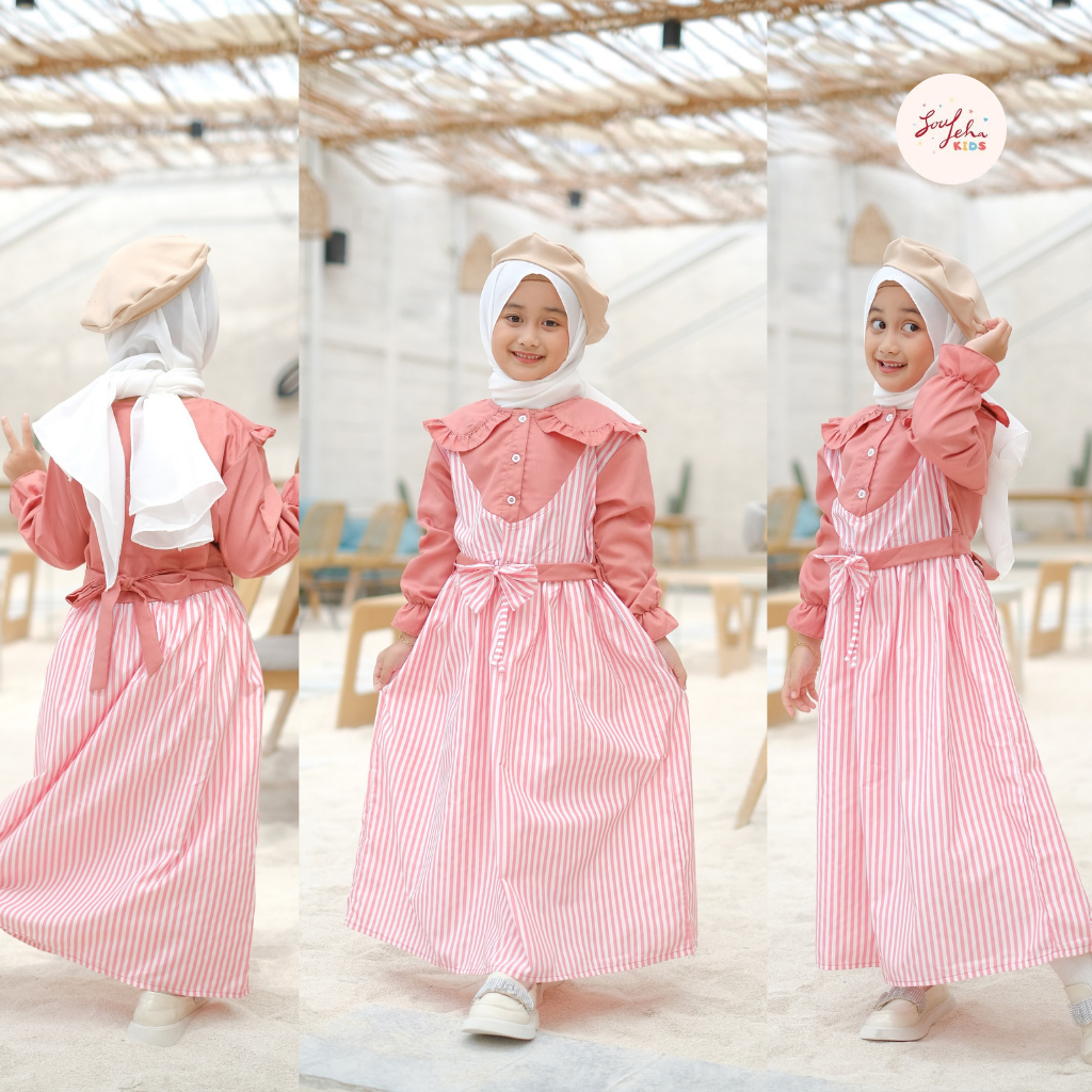 Soulleha Gamis Allya Baju Muslim Anak Perempuan 1-11 Tahun