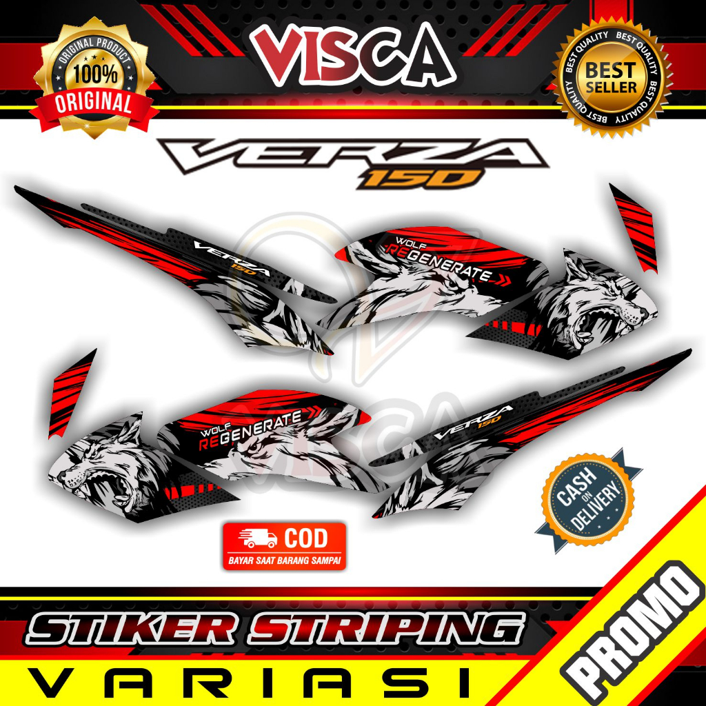 Striping Verza  -  Sticker Striping Variasi Lis Verza - Striping Hologram Verza - Serigala