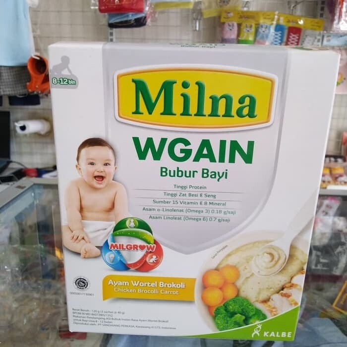 Milna Bubur Bayi Wgain 8+ Bln Ayam Wortel Brokoli 120gr