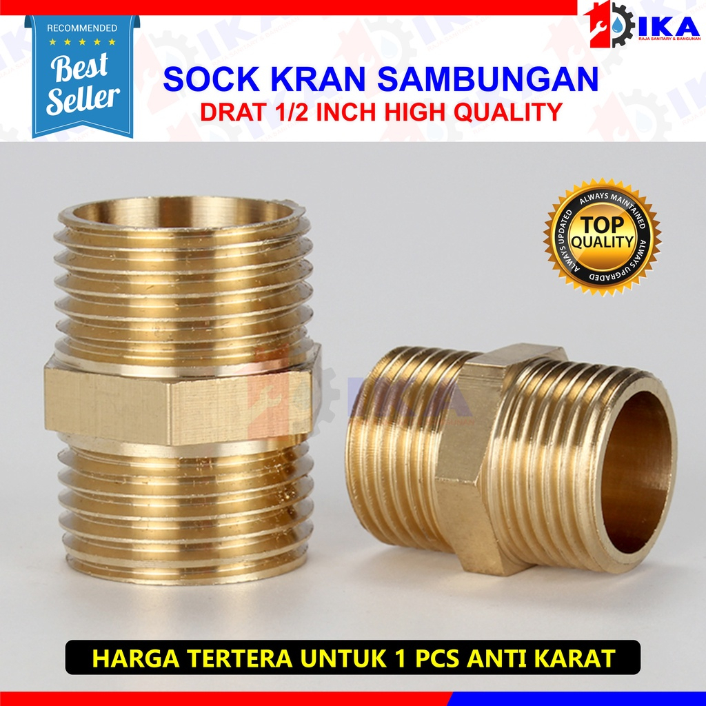 Double Niple Dobel Nepel Kuningan Brass 1/2 x 1/2 (Lebih bagus dan kuat dari stainless) BARANG DAN KUALITAS IMPORT