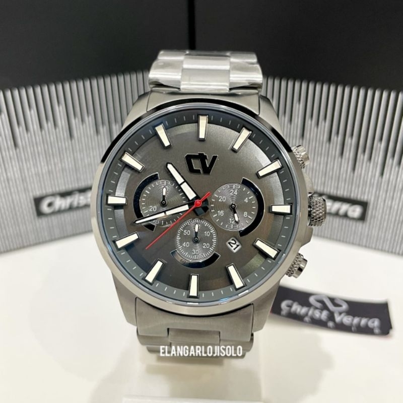 JAM TANGAN PRIA CHRIST VERRA CV C 10721G-16B GUN ORIGINAL