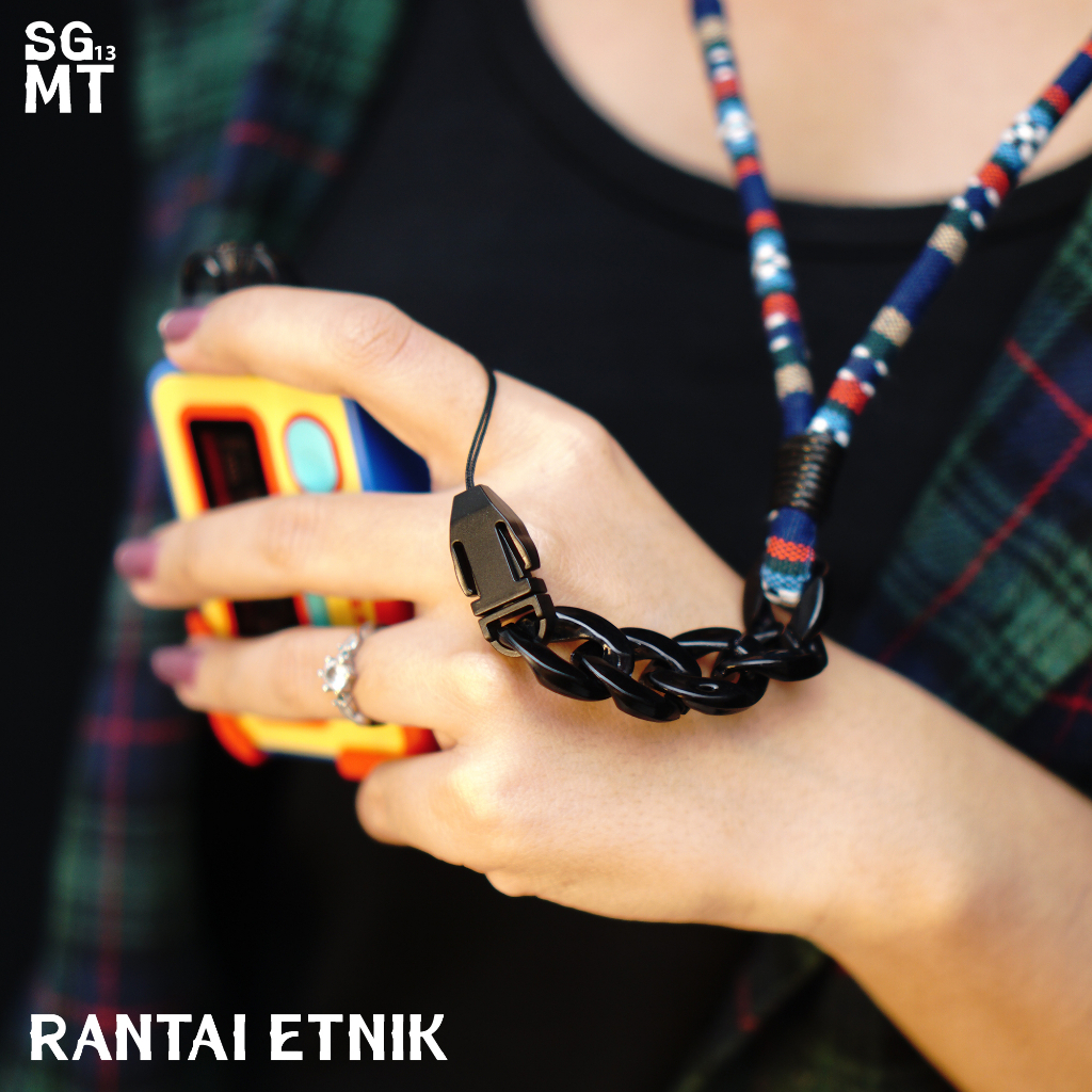 Lanyard Etnik Tali Kalung Rantai Gantungan Tenun Etnik Lanyard paracord, Gantungan Id Card Holder Name Tag, kalung Name tag