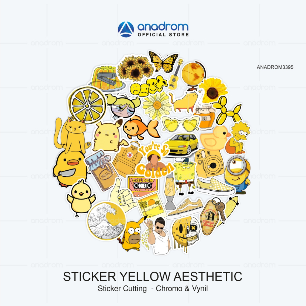 

Sticker Yellow Aesthetic | Sticker Laptop Aesthetic | Anadrom 3395