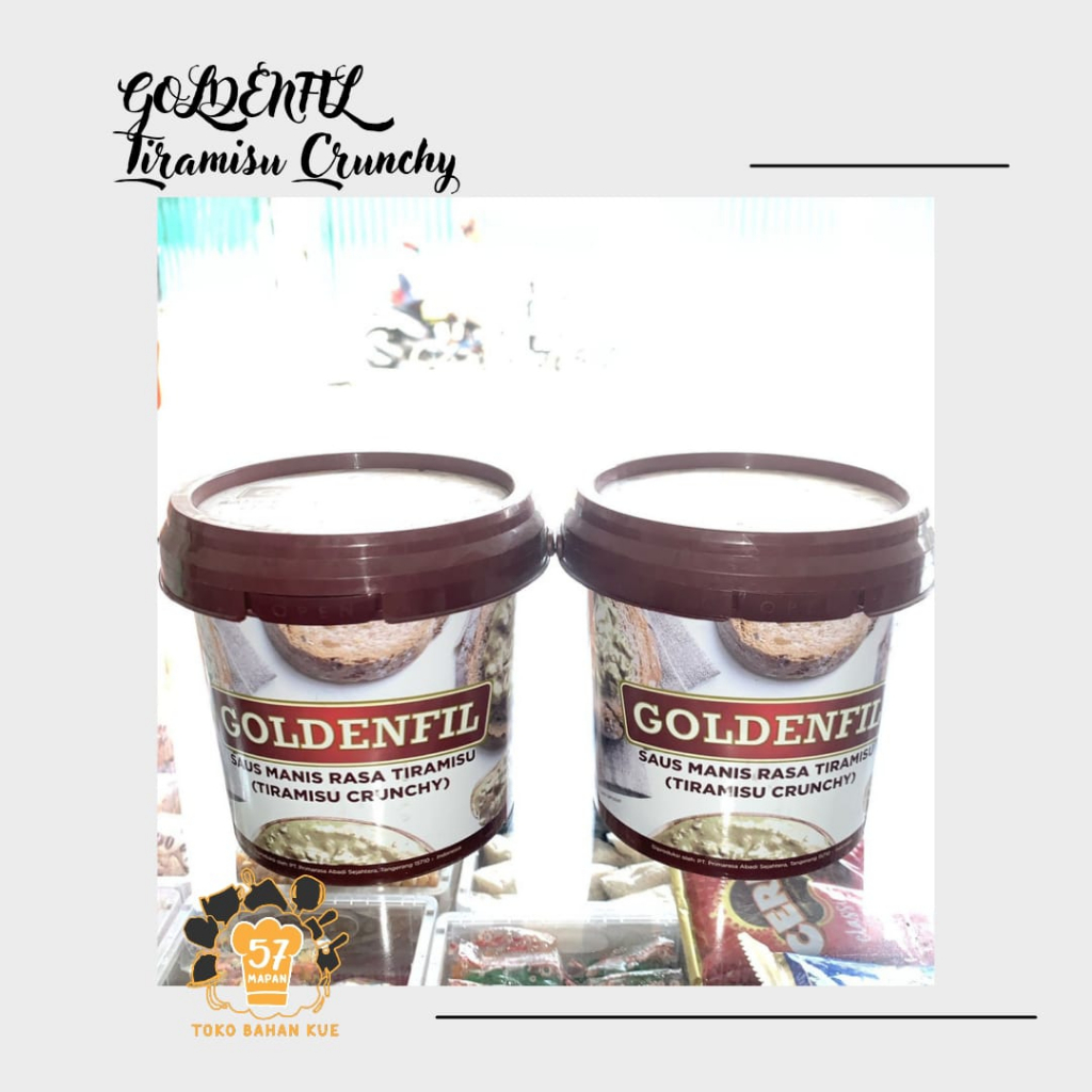 

Korzaln Selai Goldenfil Choco Dan Tiramisu Cruncy (Pail : 1Kg)