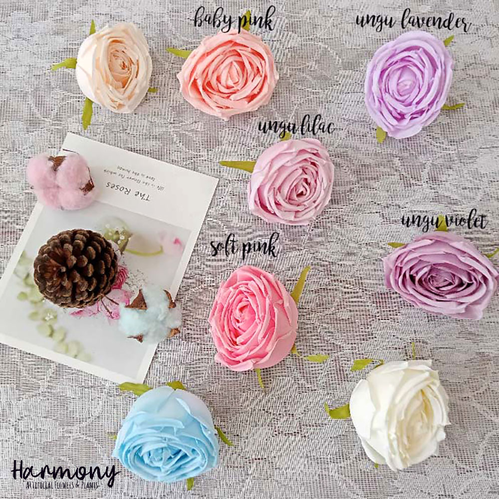 bunga artificial plastik satuan mawar premium tanpa tangkai hiasan cantik dekorasi