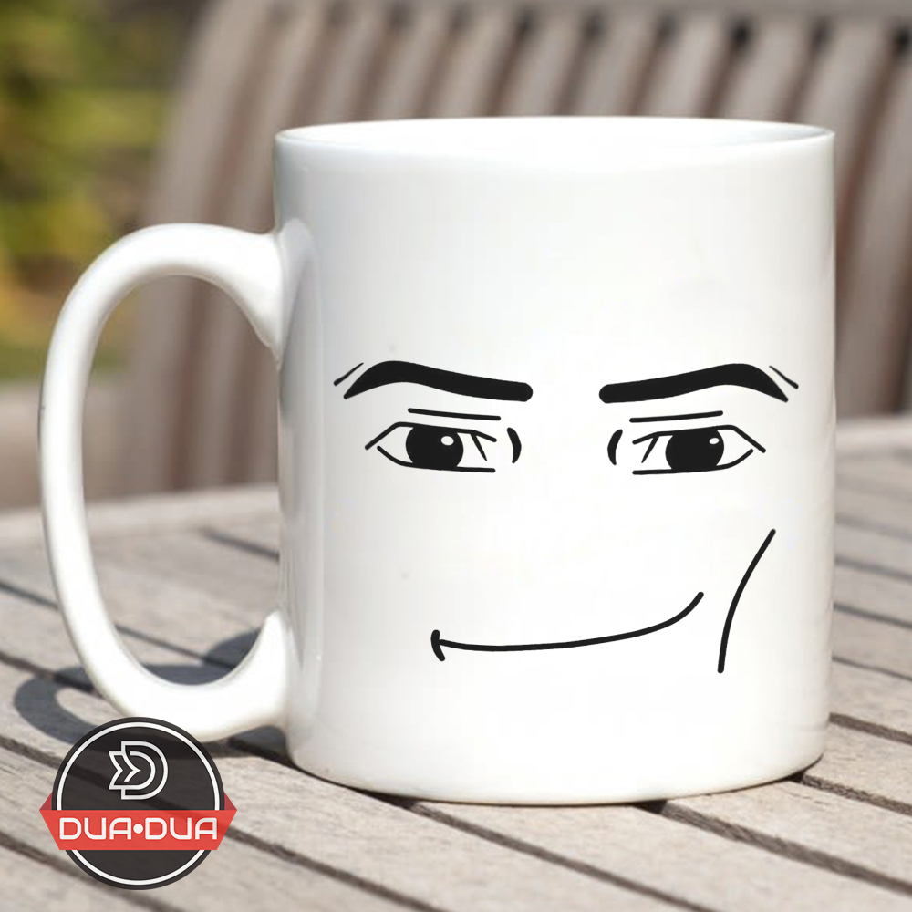 Mug cangkir roblox face meme