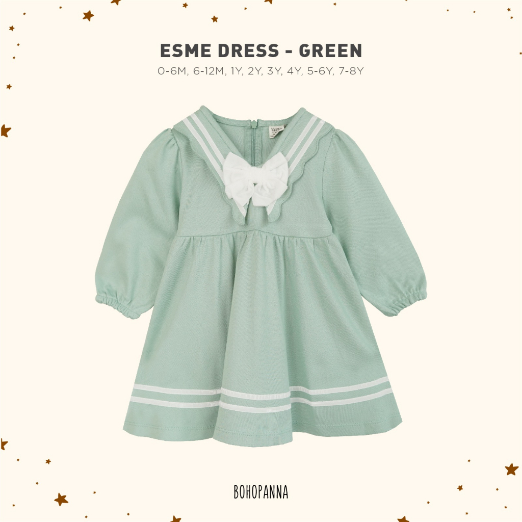 Baju Bayi Dress Rok Anak Perempuan BOHOPANNA - ESME DRESS 0 6 12 Bulan 1-4 Tahun