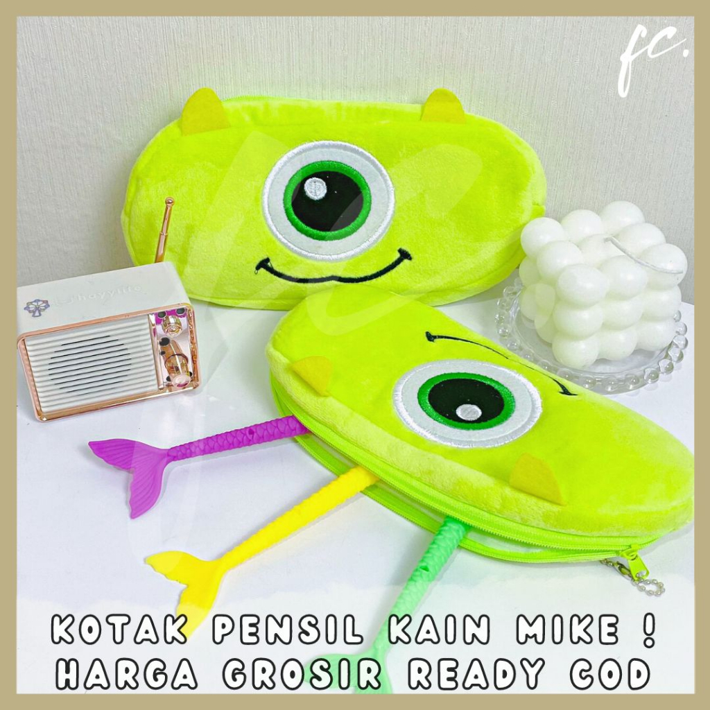 

Kotak Tempat Pensil / Soft Plush Pencil Case Plushie Velvet Boneka Kain Bulu Beludru Green Monster Inc Mike Wazowski Hijau Kartun Animasi Alat Tulis Miniso Harga Grosir Ready COD