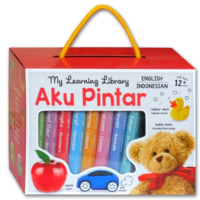 [GinukGinuk] Bilingual My Learning Library AKU PINTAR (1 box isi 8 early learning board books - Bilingual English &amp; Bhs Indo) - Aku Pintar
