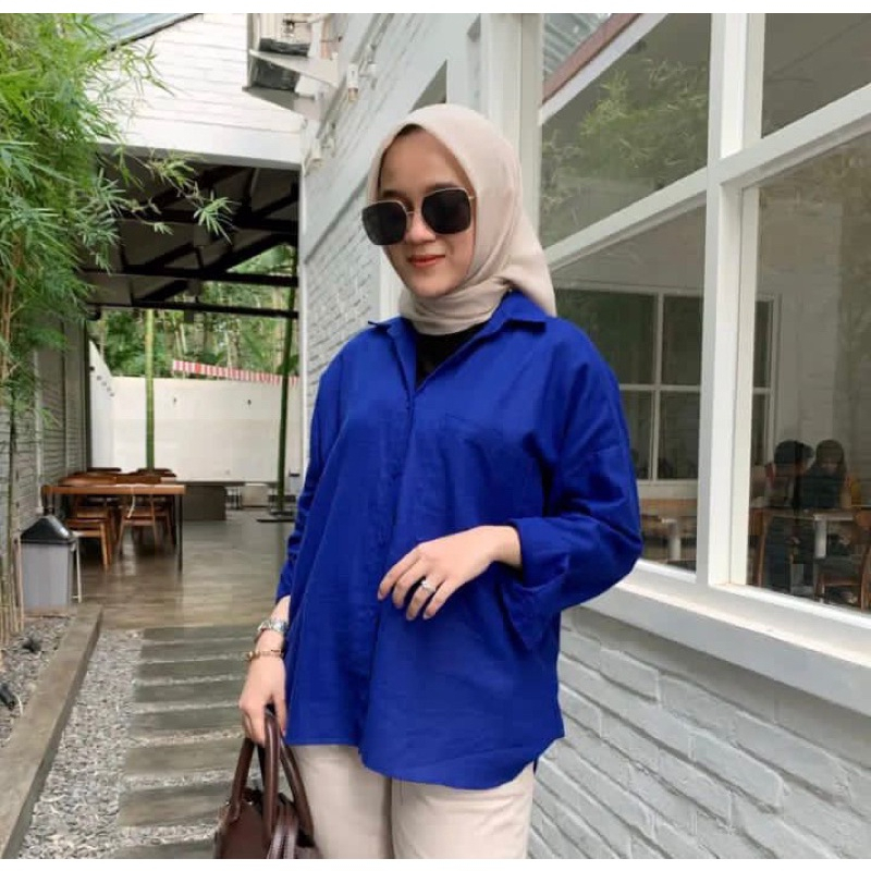 Olivia Shirt/Kemeja Oversize Wanita/Kemeja Linen Wanita/Kemeja Wanita