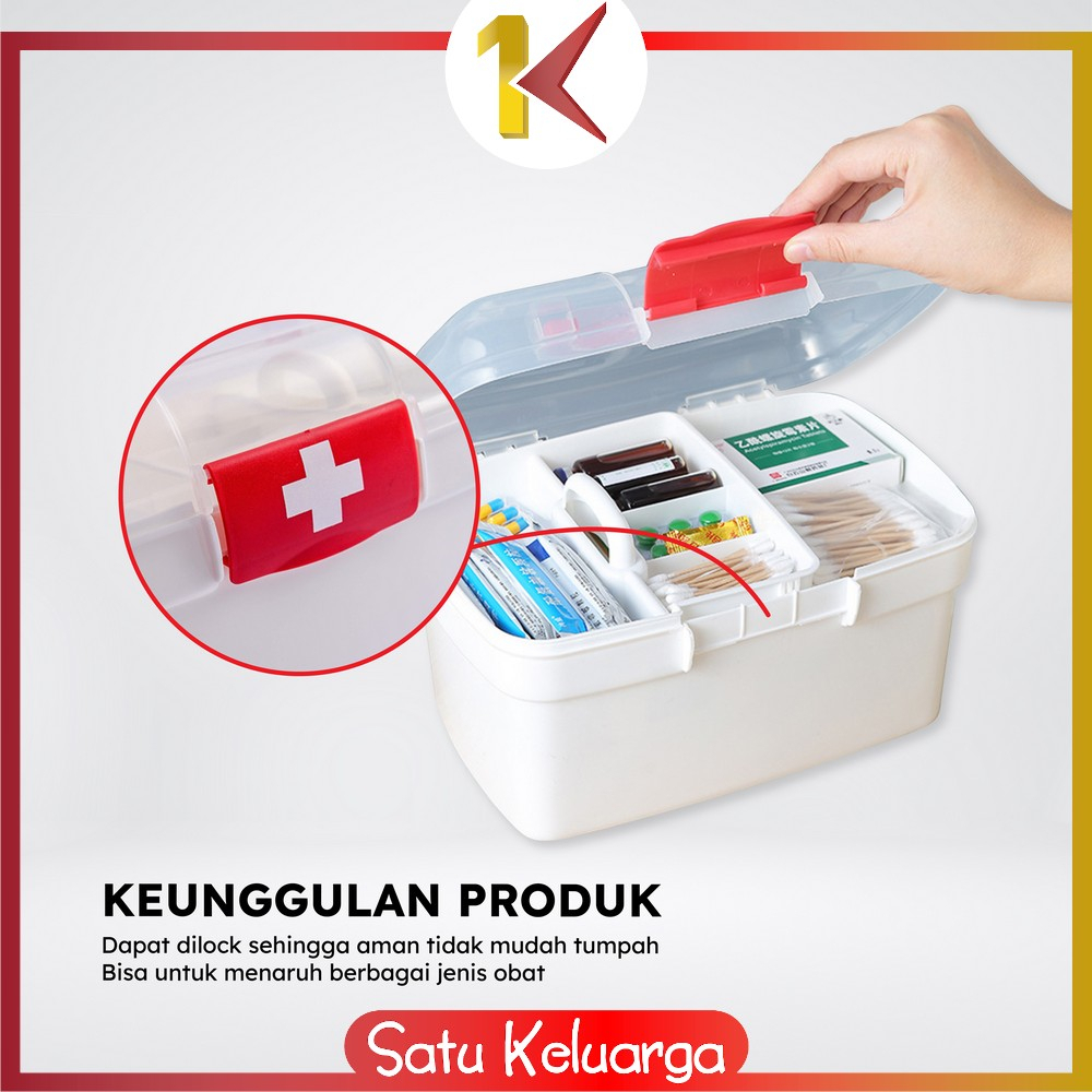 SK-C832 Kotak P3K First Aid Kotak Penyimpanan Obat Medicine Box Organizer / Kotak Obat Tool Box Serbaguna