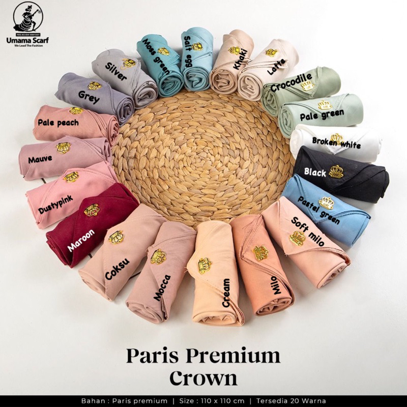 SQUARE PARIS PREMIUM LOGO CROWN UMAMA SCARF / SEGIEMPAT VOAL JAHIT TEPI PREMIUM