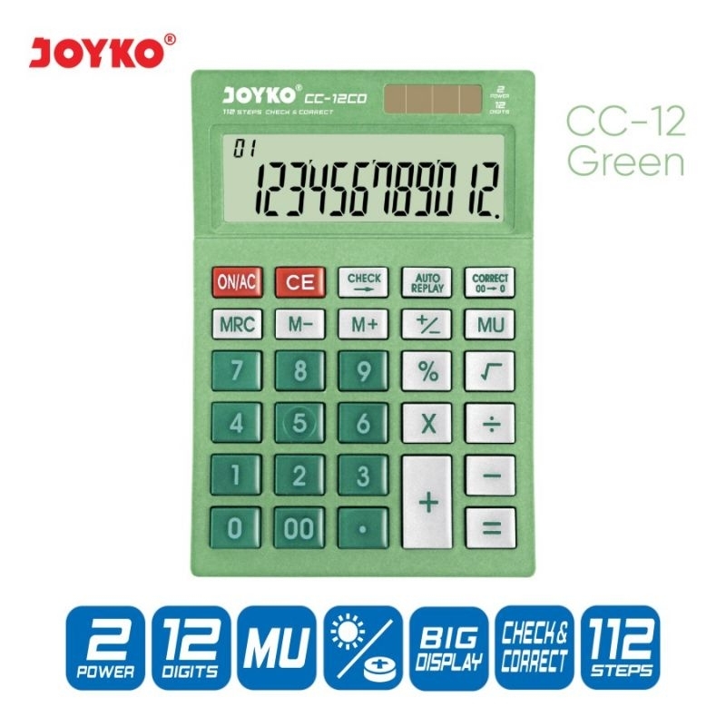 

CALCULATOR JOYKO CC 12CO WARNA HIJAU