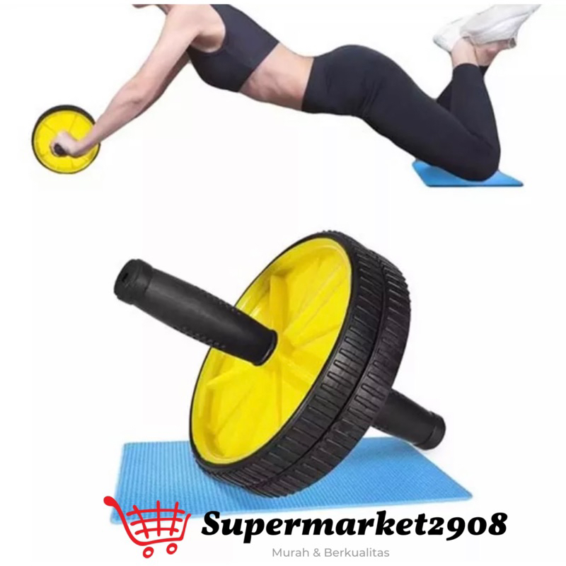 RODA YOGA ABS DOUBLE WHEEL ROLLER - ALAT GYM UNITEDKITS