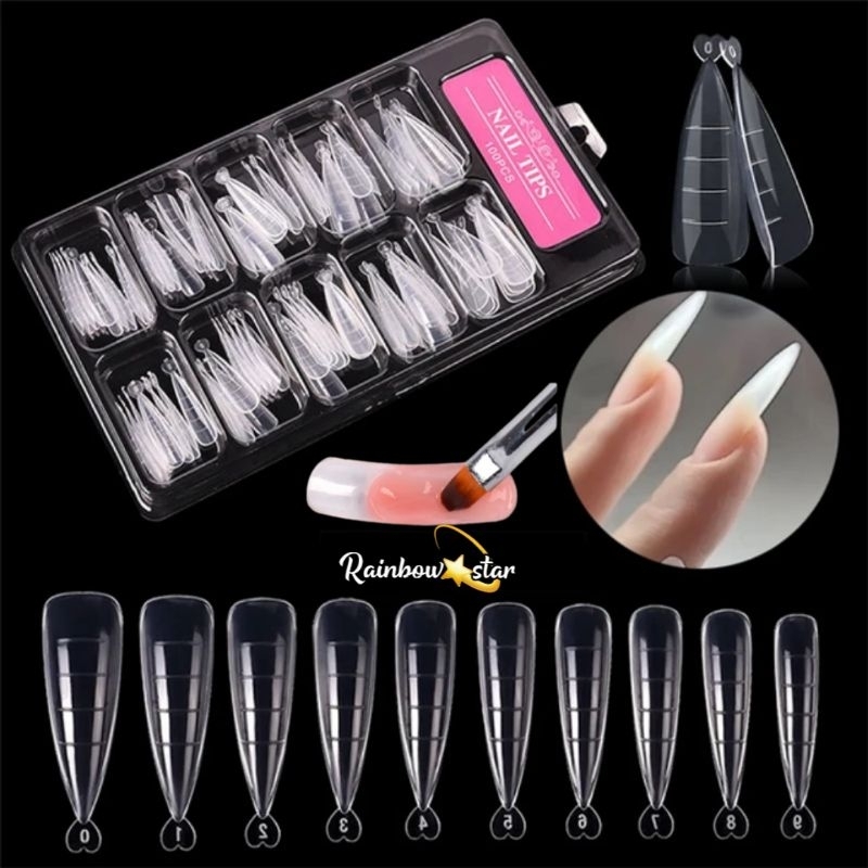 Cetakan Kuku Polygel / Nail Tips 100pcs