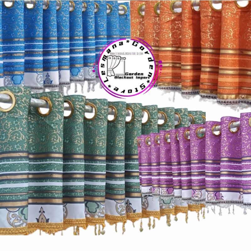 Poni Gorden Pintu Jendela Ruang Tamu Model Smokring Renda Manik 1 Love gold Abu