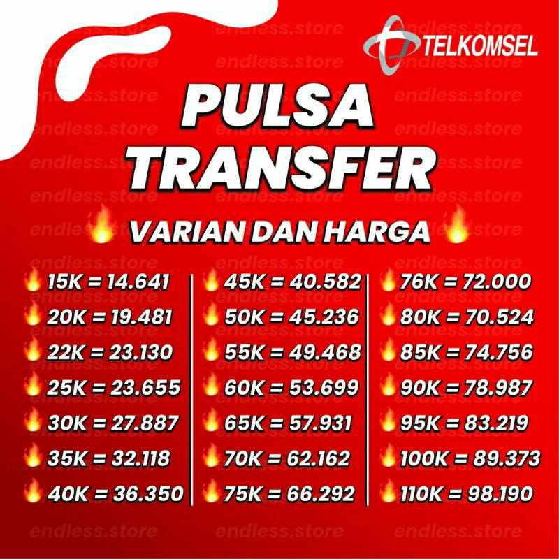 MURAH PULSA TRANSFER TELKOMSEL AS SIMPATI LOOP (25rb - 100rb) TERMURAH