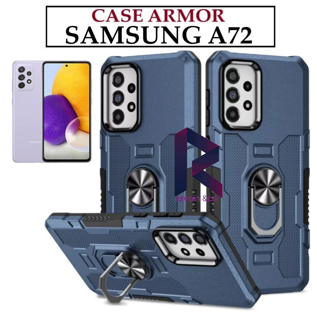 Case Armor SAMSUNG A72 Iring Cincin Magnetic Kesing Hp Protect kamera Premium Hard Case Standing Robot Pelindung Kamera