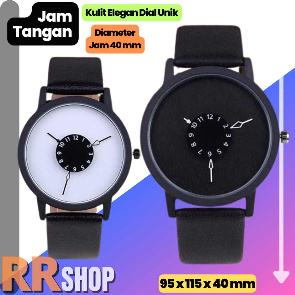 Jam Tangan Couple Pria Wanita Kulit Elegan Dial Unik