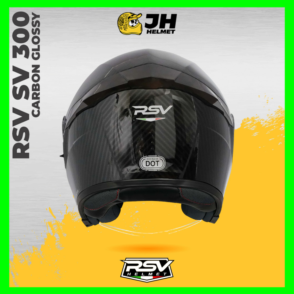 Helm RSV SV 300 Solid Carbon Glossy | Helm Half Face | Double Visor | JUAL HELM