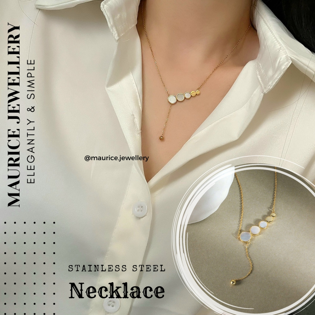 Kalung Wanita Rantai Pendek Satinless Steel Anti Karat Gold Choker
