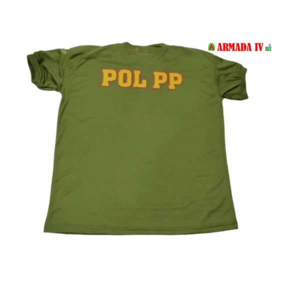 Kaos SATPOL PP Pendek HIJAU Oblong POL PP Sablon