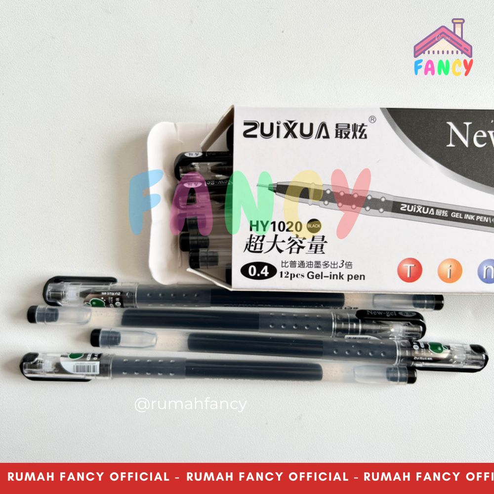 

[1PCS] Bolpen Gel / Pulpen Gel Zuixua / Pena Gel Zui Xua 0.4 HY 1020 Tinta Hitam / Biru / Merah