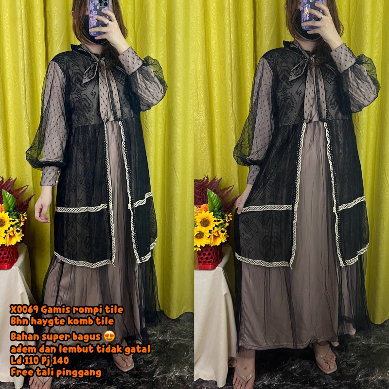 X0069 Gamis Halus Gamis import adem halus gamis rompi