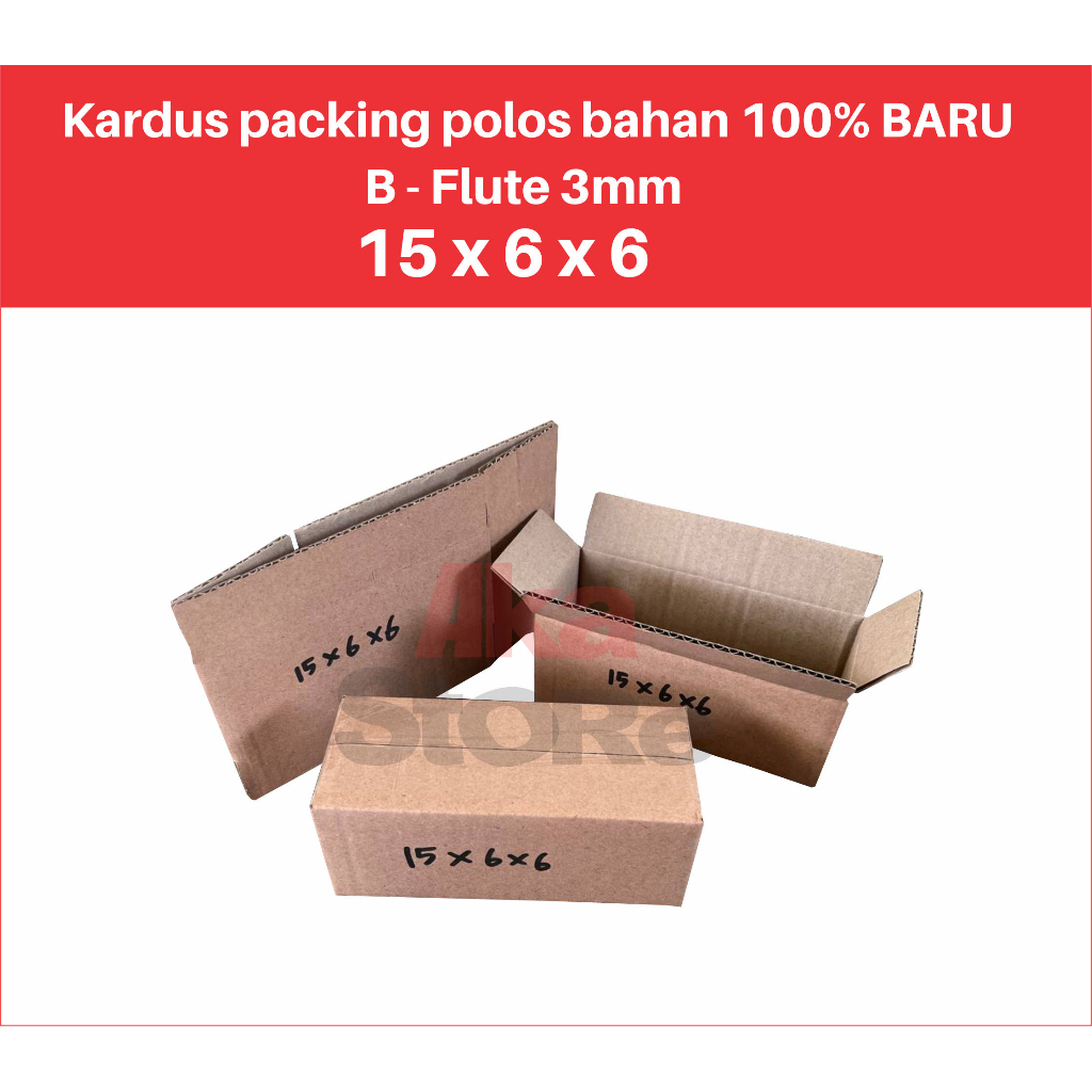 

Kardus packing polos baru 15x6x6cm b flute single wall