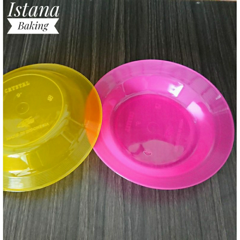 Piring Makan Bahan Plastik Foodgrade Tebal Crystal