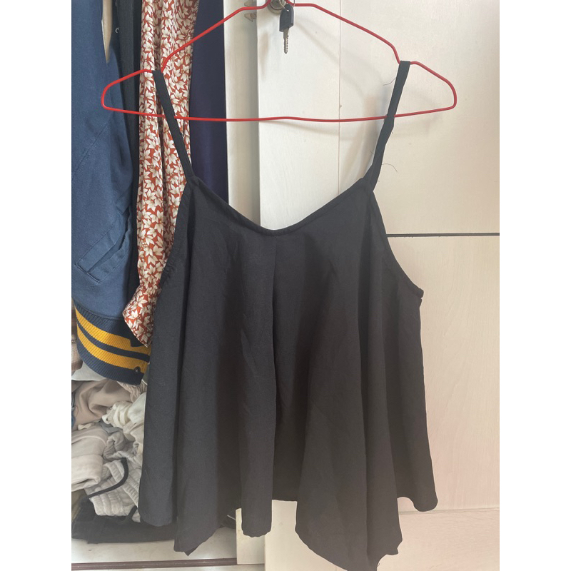 tanktop tank inner outer black hitam chiffon polos sifon lucu murah adjustable