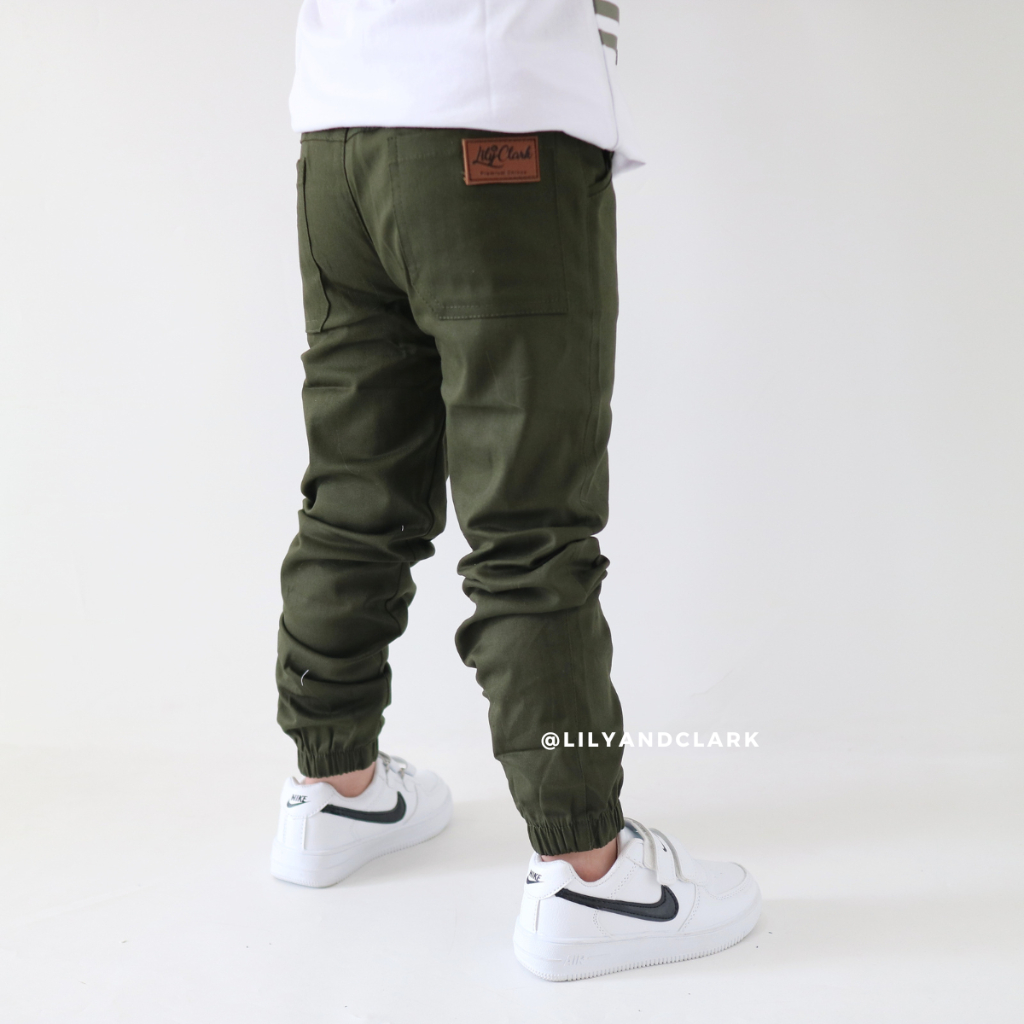 Celana Panjang JOGER anak laki laki Terbaru warna army Lily and clark JLC03