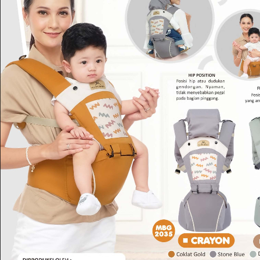 Moms Baby Gendongan Hipseat 7 in 1 Crayon Series - MBG2035