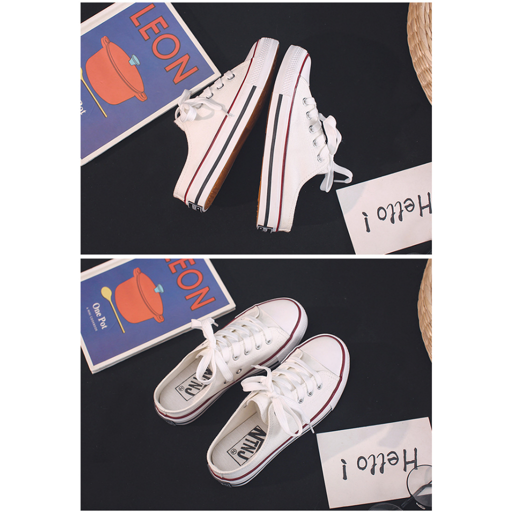 Gobra ♕ SEP029 (Tanpa Kotak) Sepatu Sneakers Wanita Setengah Kanvas Fashion Banyak Warna Pakai Tali Sporty Model Korean Casual Sport Olahraga Import COD