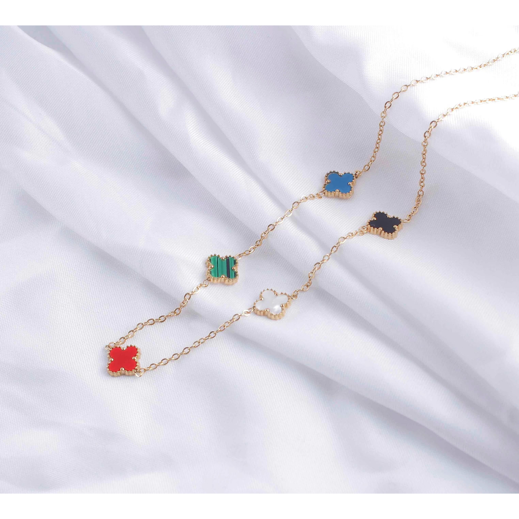 Kalung Titanium Mata Warna Warni Perhiasan Fashion 0387