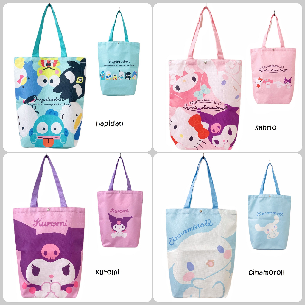 Tas kanvas sanrio TL034 cinamonroll kuromi shoulder bag tote