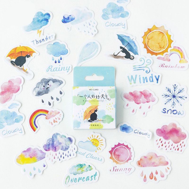 

46 Pcs Stiker Weather / clouds stiker scrapbook