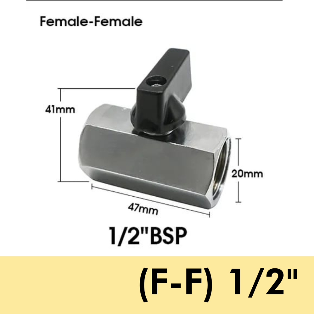 Mini Brass Ball Valve BSP 1/8 &quot;1/4&quot; 3/8 &quot;1/2&quot; Katup Kompresor Udara Berulir (F-F)