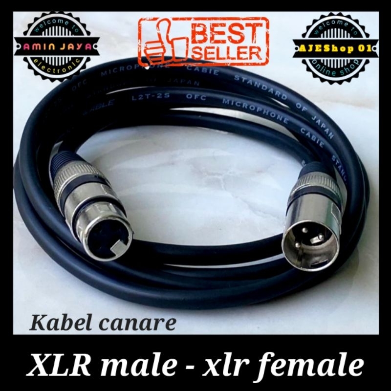 Jack xlr male to female kabel canare 5 meter