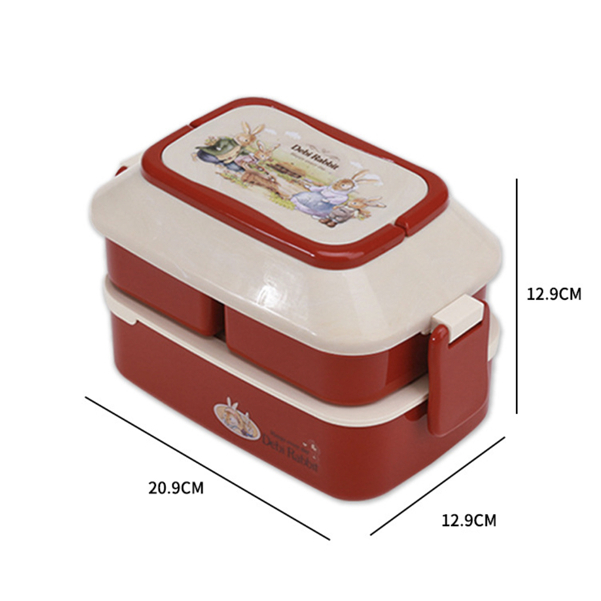 [1KG 3PCS] Babyland Tempat Makan 2 Susun/ Kotak Makan Siang DIY Anti Bocor Lunch Box Anti Tumpah/Free Alat Makan