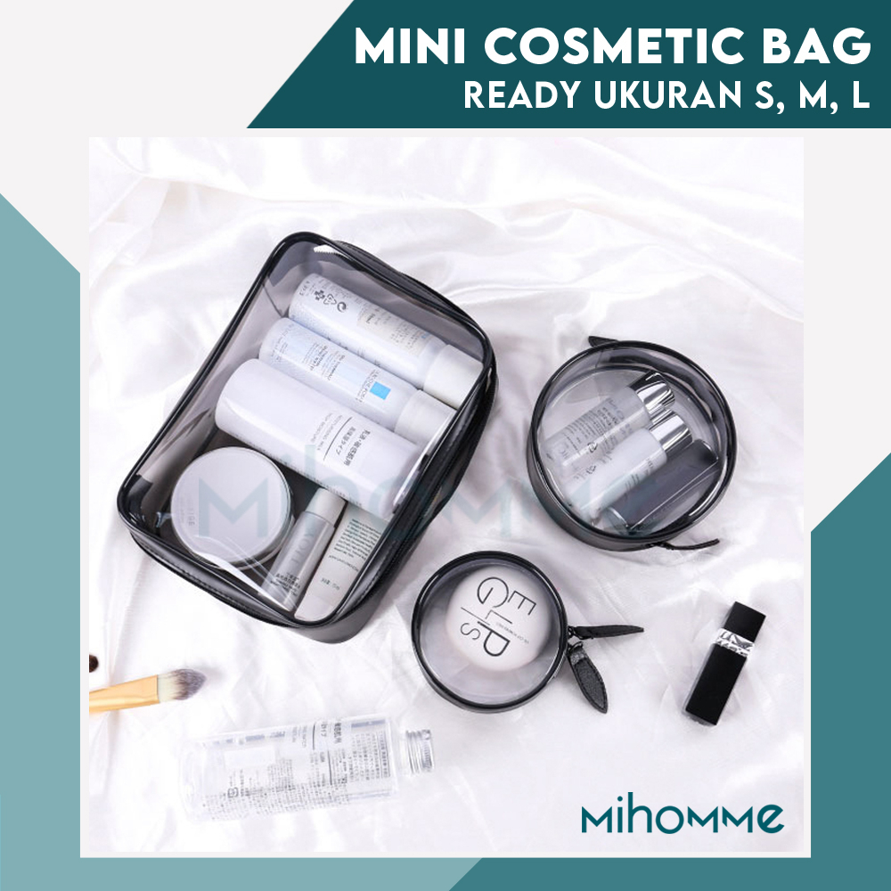 Mini Cosmetic Travel Pouch Tas Kosmetik Dompet Make Up Transparan