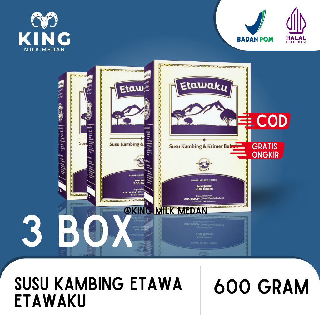 

3 box Etawaku - Susu kambing Bubuk Etawa Campuran Krimer Atasi Sesak Nafas dan Nyeri Sendi
