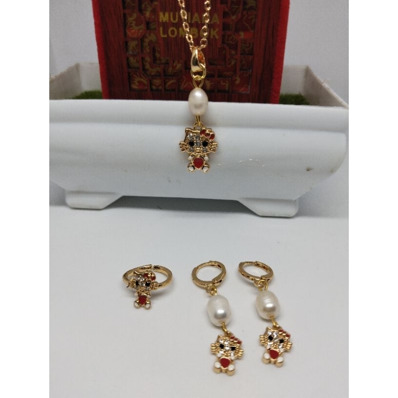 SET ANAK MUTIARA ASLI LOMBOK/MUTIARA LAUT/MUTIARA TAWAR