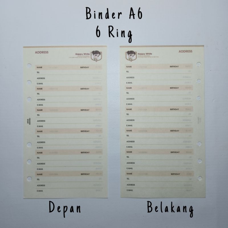 PRELOVED - Isi Binder A6 Refill Binder A6 Binder Fancy Kertas Binder Langka Orji File