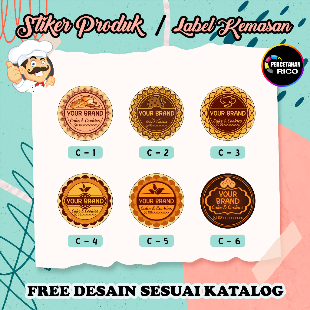 

Stiker produk/Label makanan/part C-D